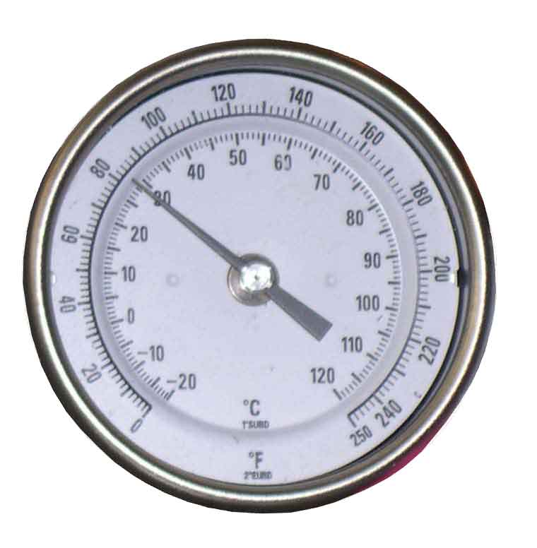 FMP 138-1074 Dishwasher Thermometer, 2 dial, 3 flange